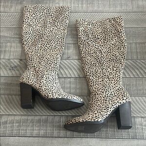 Journee Collection Cheetah Print Heeled Boots